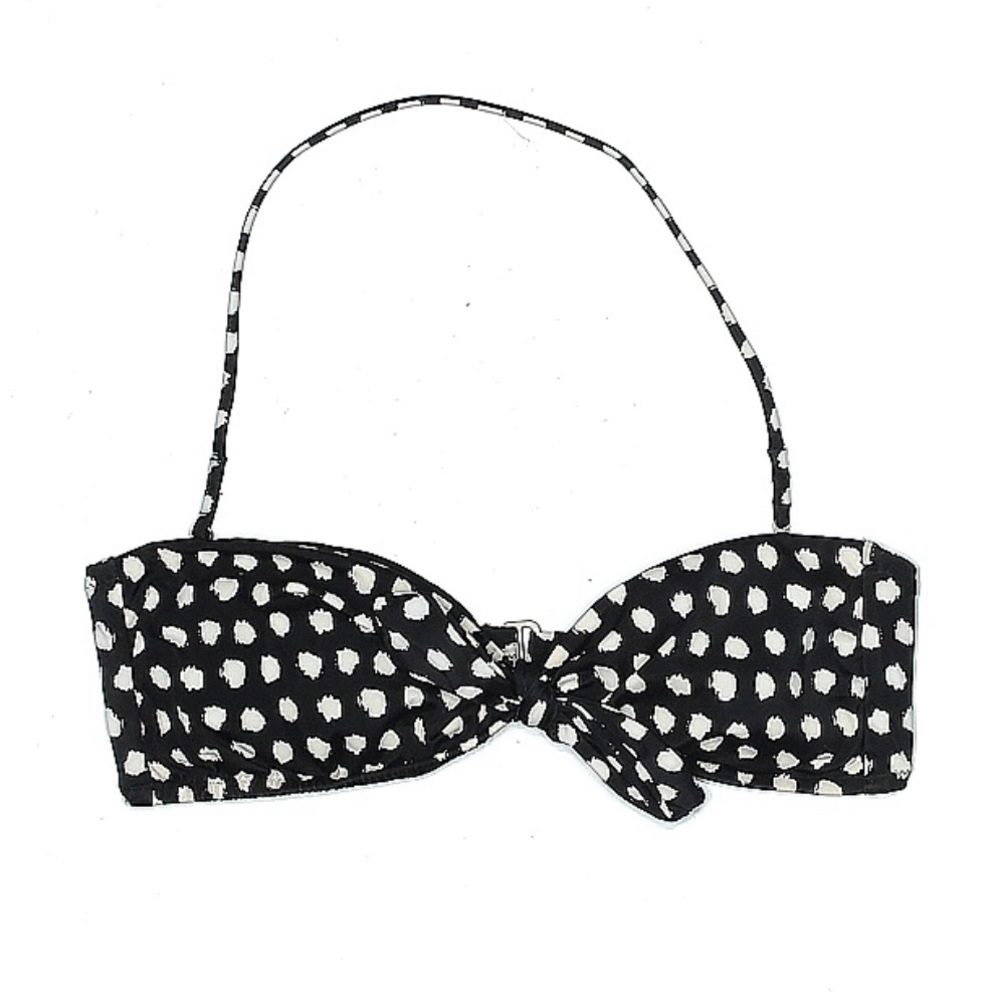 VICTORIA’S SECRET Bikini Top Black White Large Padded Bandeau Swim